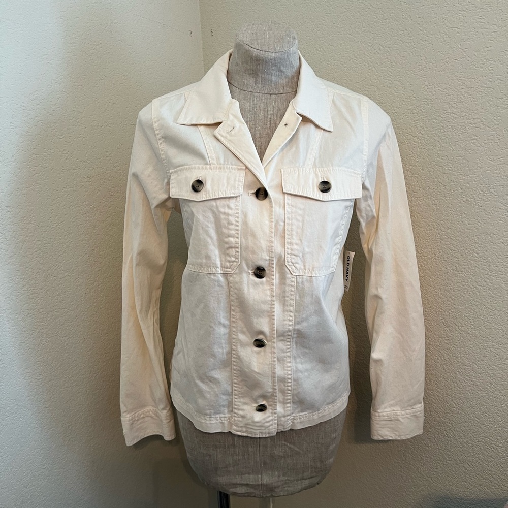 Cream denim jacket NWOT